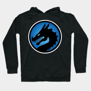 Circular Blue Valkyrie War Luck Dragon Design Hoodie